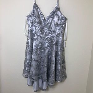 B.Darlin Silver Sequin Dress
